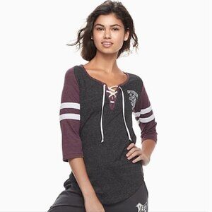 Harry Potter Shirt S Lace Up Gryffindor Embroidered Lion Varsity Quidditch